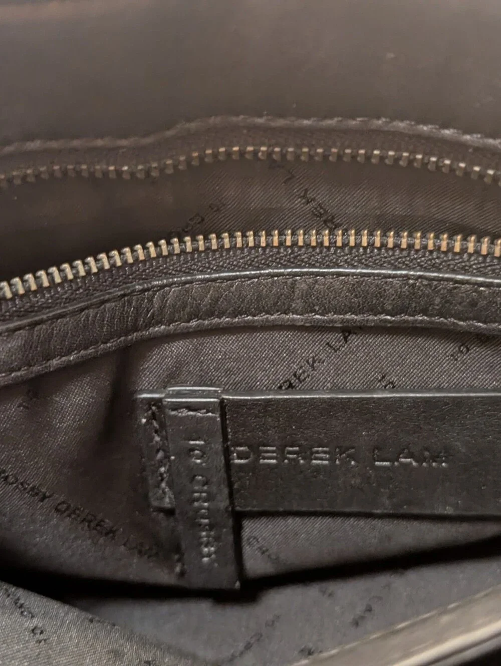 Derek Lam 10 Crosby Black Snakeskin Print Leather Folio Shoulder Bag
